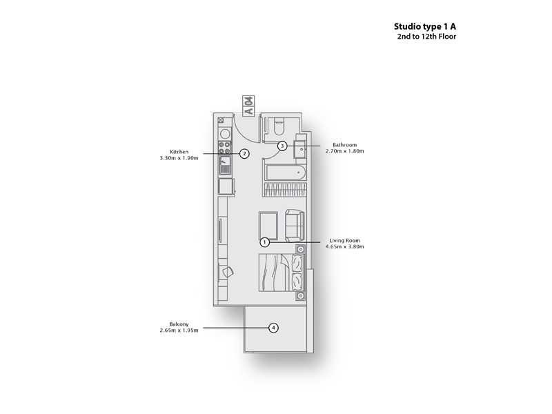 Studio Type 1 A, 2nd to 12 Floor_copy_97